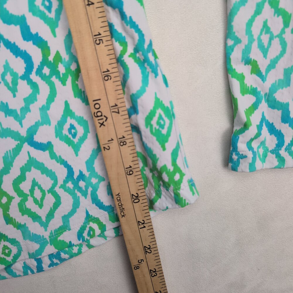 Ibkul Women's XS Long Sleeve Athletic Quarter-Zip Top Blue Green - Picture 9 of 10